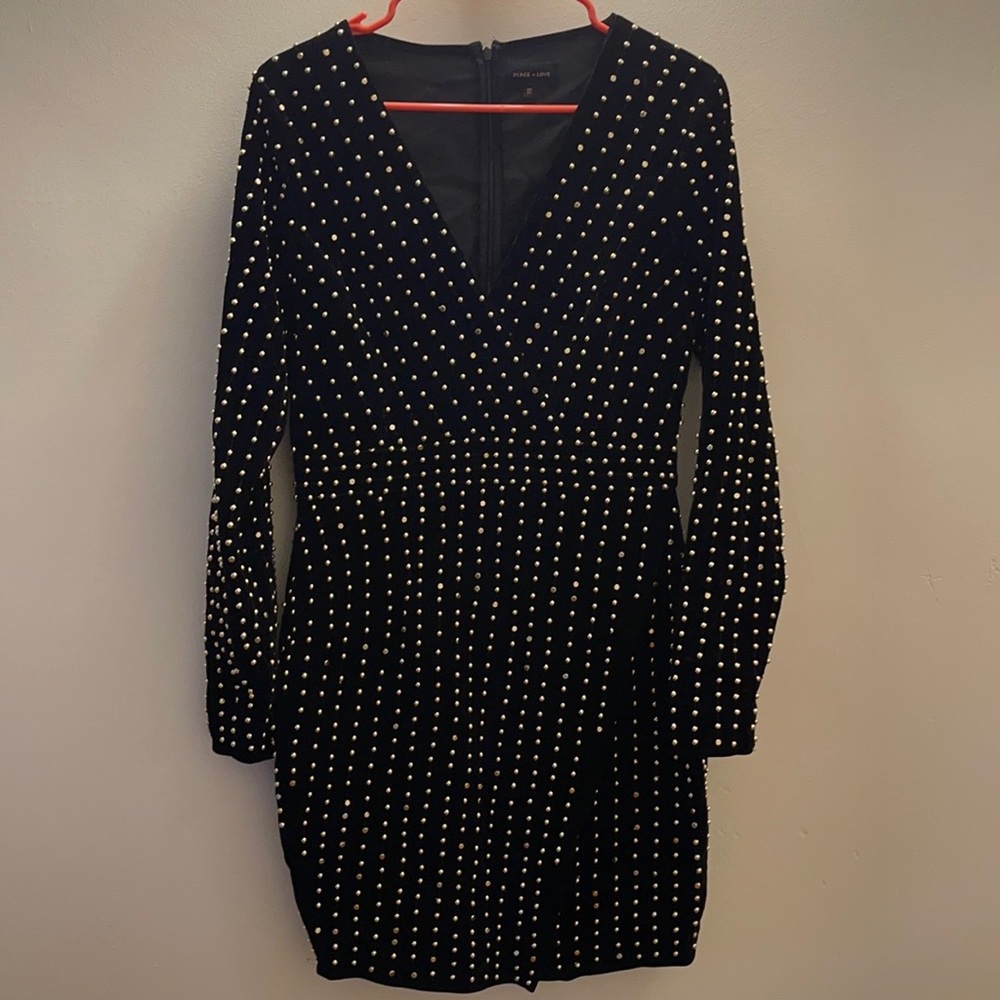 Peace+Love embellished velvet dress